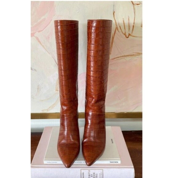 NEW Emerson Fry Sz.6.5-7 LOU WALKING BOOT COGNAC CROC BROWN LEATHER Slight imper - Picture 2 of 11